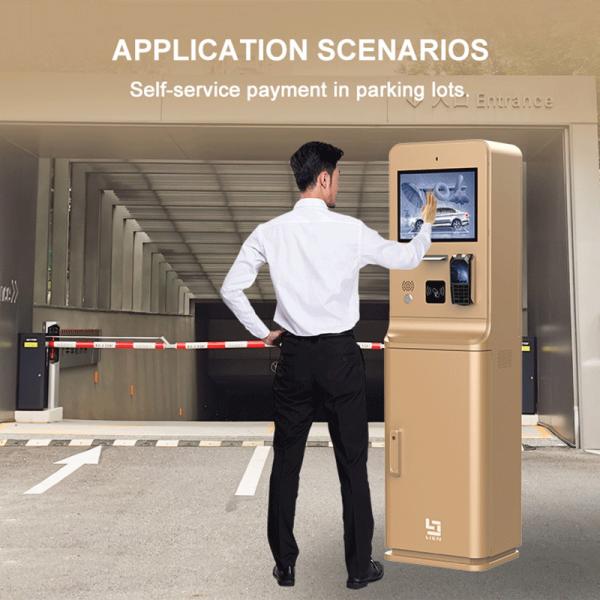 Car Parking Payment Station In-Lane Entry Parking Kiosk With 15inch Touch Screen And Intercom