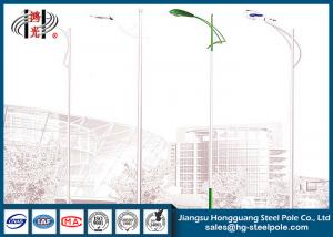 Quality 8 Meters Conical Hot Dip Galvanized Street Lighting Poles With 1.5M Single Arm wholesale