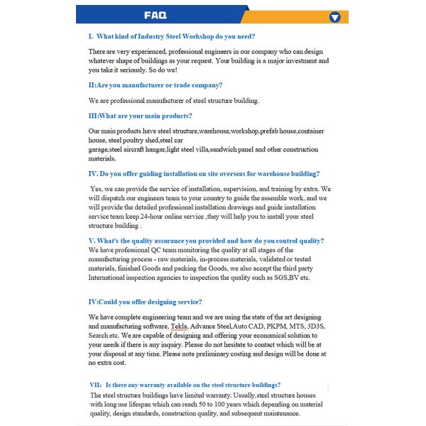 Custom Prefab Steel Warehouse With Sandwich Panels / Sliding Doors