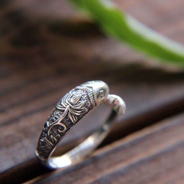 Vintage Sterling Silver Mermaid Band Ring for Women (R121406)