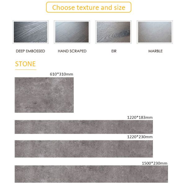 Granite Look SPC Tile Flooring Marble Grain 3.5-8mm Interlocking