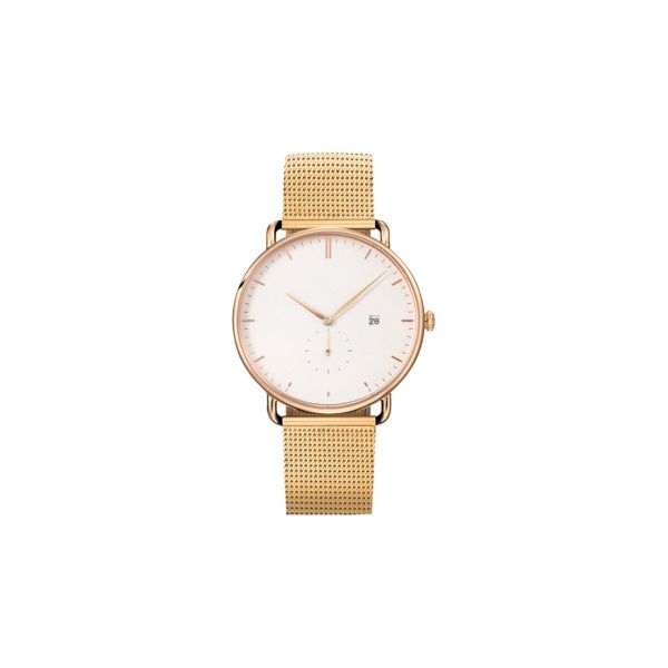 Custom Logo Waterproof Wrist Watch Milanese Bracelet Quartz Movt Stainless Steel Crown