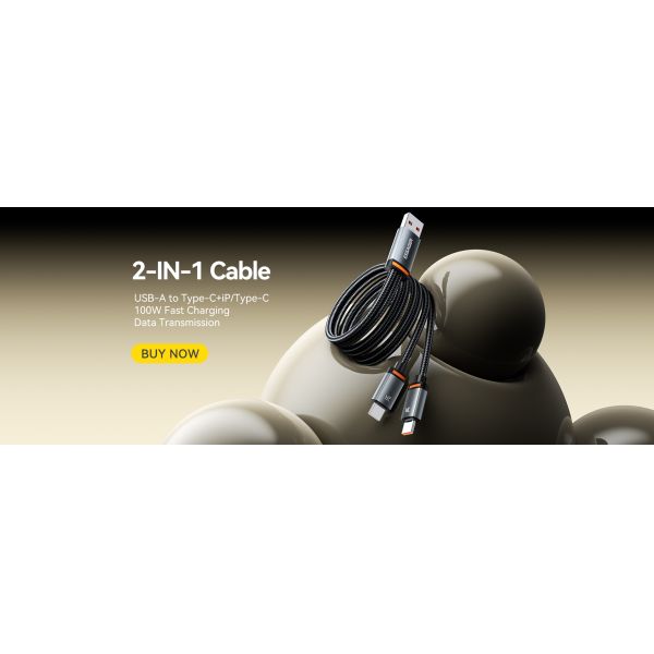 ESSAGER ES-X67 2 in 1 100W USB Type C to USB Type C Lighting Data Cable