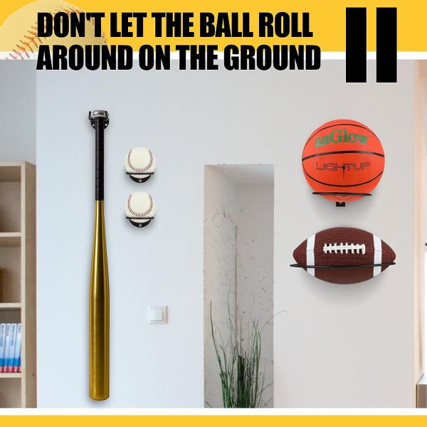 Carbon steel Metal Ball Holder Wall Mount for Basketball Football Volleyball Soccer