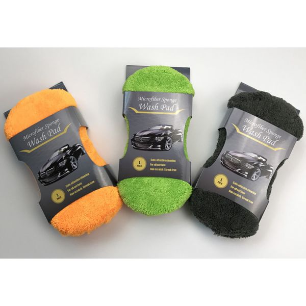 Blue Sponge Round Microfiber Cleaning Pad Ultra Soft Car Wax Applicator