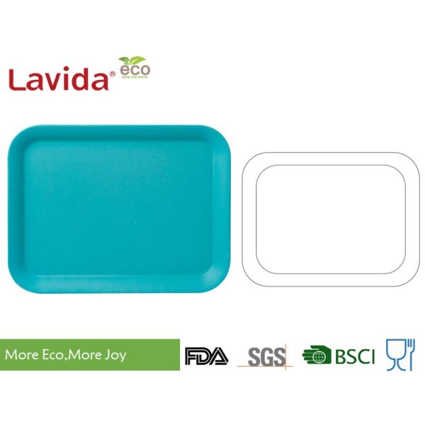 High Strength Solid Color Bamboo Fiber Tray American Style Low Thermal Conductivity