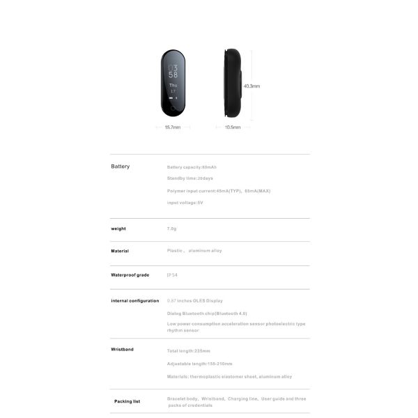 Low Power Consumption Smart Bluetooth Activity Bracelet 0.87 Inch Button / APP Control