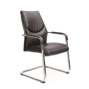 Ergonomic Leather Office Chair Executive Mid-back Visitor Chair