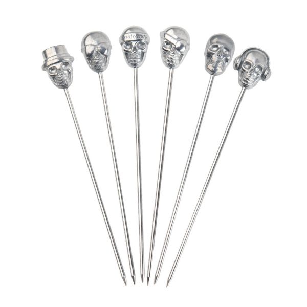 Stainless Steel Fruit Skewer Stick Fork Bar Tools Creative Skeleton Shape Fruit Needle