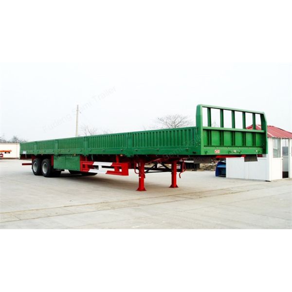 Side Wall Semi Trailer , 3 Axles 60Tons Cargo Truck Semi Trailer