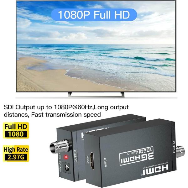 LN-S009 HDMI To SDI Converter 1080p60 Audio Embedded Compact Design