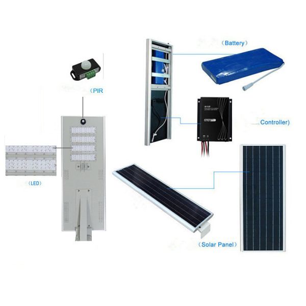 20w 40w 60w Battery Led Solar Street Light Ip65 Waterproof Outdoor Street Lamp