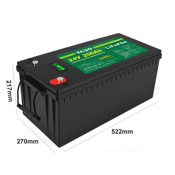 25.6 V Lifepo4 Battery Pack 24V 200Ah Lithium Ion For Storage Energy System Deep Cycle