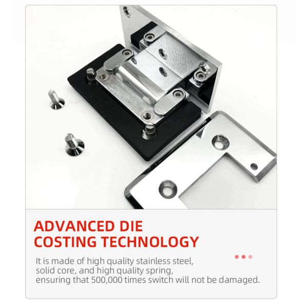 Brushed Nickel Finish Stainless Steel Shower Hinge and Glass Clamp Kit for Glass Door