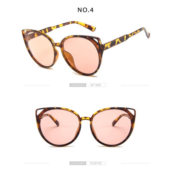 Female Silver Pink Lens Sunglasses Round Rose Gold Frame Retro Color Mirror Lens Glasses