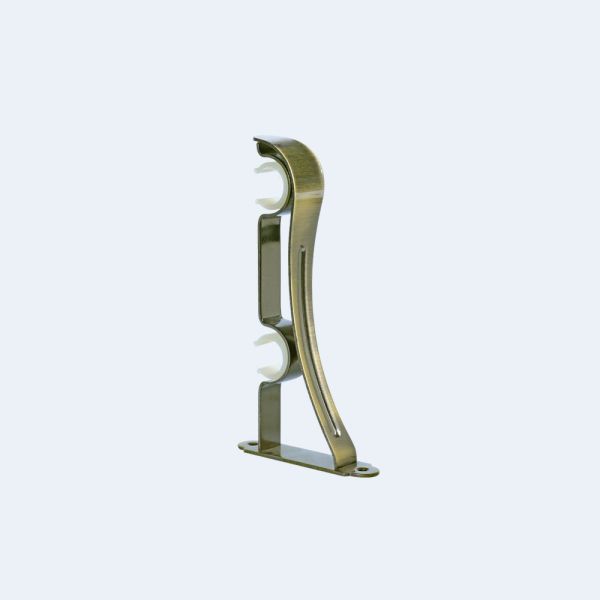 Classic Style Curtain Rod Accessories Aluminum Pattern Curtain Finials With Double Bracket