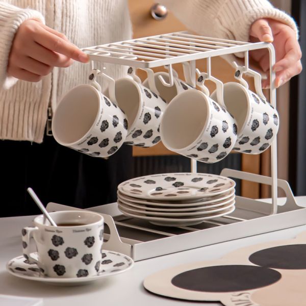 Porcelain Ramadan Cups Set Ceramic Ramadan Coffee Cups With Saucer Holder And Gift Box