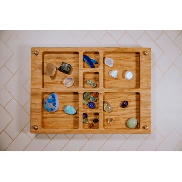 wooden jewelry Tray Gem Stone Tray Crystal Tray jewelry organizer Ring