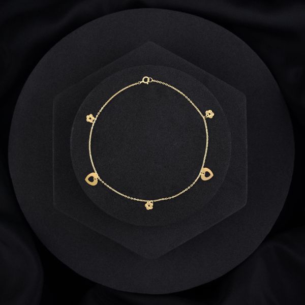 Design Your Own 18K Gold Anklet: Custom Names and Initials