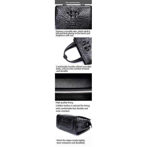 New zipper large capacity women's crocodile leather handbag for lady