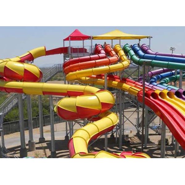 Fiberglass Tube Water Slide Outdoor Amusement Waterpark For Adult