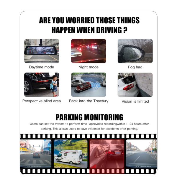 IP67 Night Vision Car Camera Wireless License Plate Frame Backup Camera RoHS