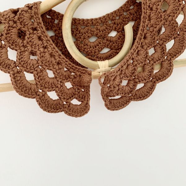 Y-F 2023 Autumn Girls Two Tone Detachable Lace Collar Crochet Kids Cotton Flower Wedding Vintage Collar