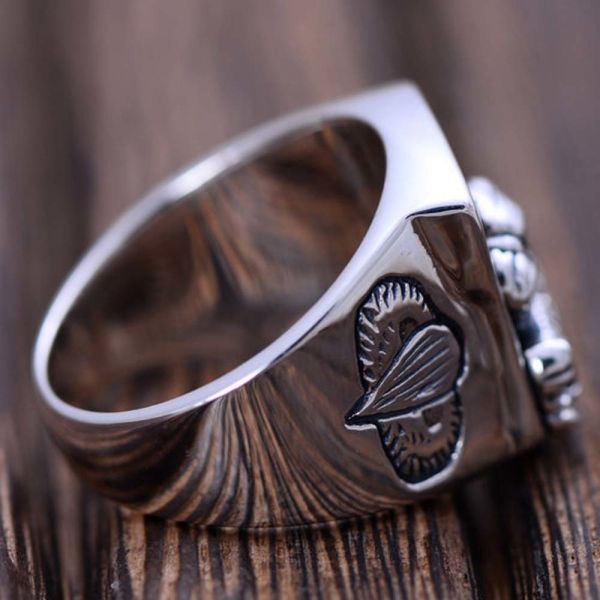 Retro Jewelry 925 Sterling Silver Engraved US Army Eagle Style Men Ring (XH052370)