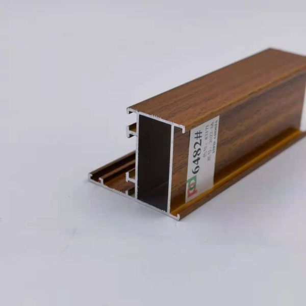 Mill Finished Wood Grain Aluminium Profile For Window And Door