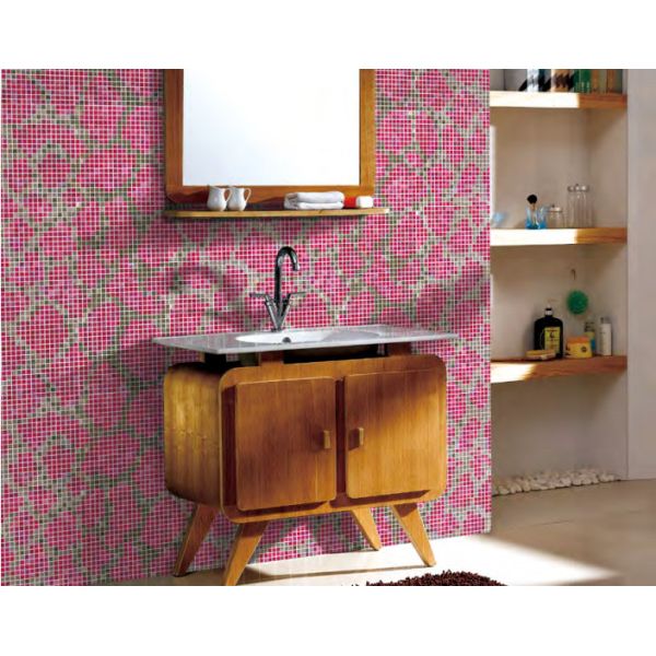 Bathroom walling mosaic design recycled glass mosaic pattern