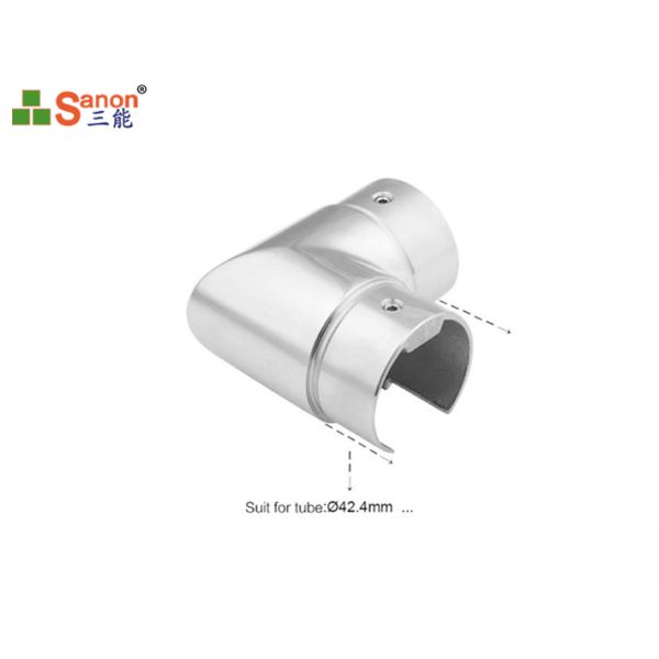 Balustrades 304 Stainless Steel Elbow Fitting For Tube 42.4mm / 50.8mm
