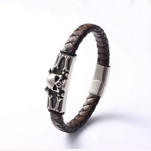 Skeleton Skull Brown Black Leather Creative Personality Stainless Steel Casting