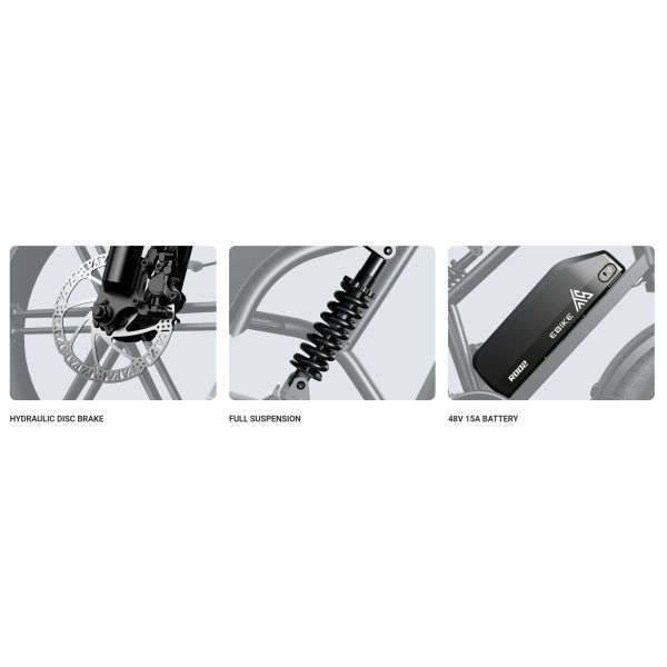 R002 20''*4.0 1500W Full Suspension Moped-style Electric Bike Europe Warehouse Stock Fat Tire Bike