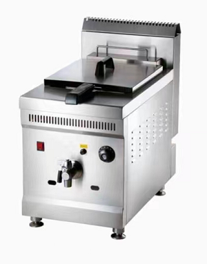 Large 18L Gas Deep Fryer Pulse Ignition Limiter Table Top Single Tank