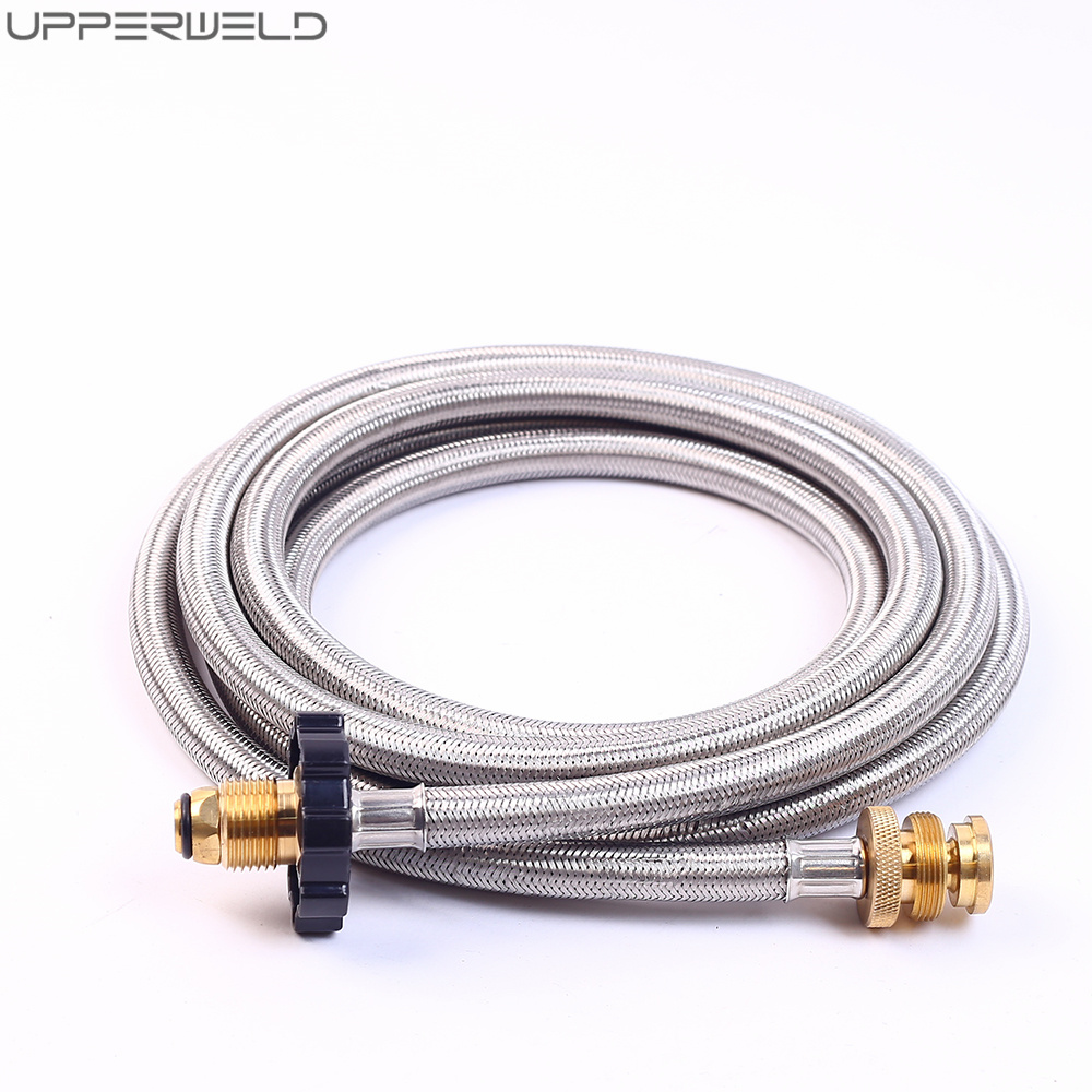 Fire Pit Propane Hose Adapter Stainless Braided LPG Gas Refill for Camping Stove