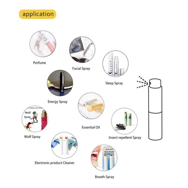 5ml 10ml 20ml Aluminum Glass Airless Fine Mist Spray Bottle