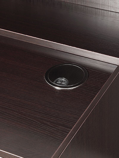 Custom Wooden Cash Counter 2 Shelves , Small Reception Desk For Salon