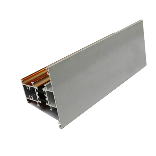 T Shape Wood Finish Aluminium Profiles Length Customized For Glass Doors