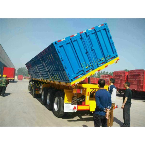 3 Axles 50 Cbm Tipper Side Dump Semi Trailer With Hydraulic Cyclinder