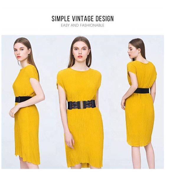 Vintage Invisible Elastic Waist Belts 1.5in Buckle Free Belt