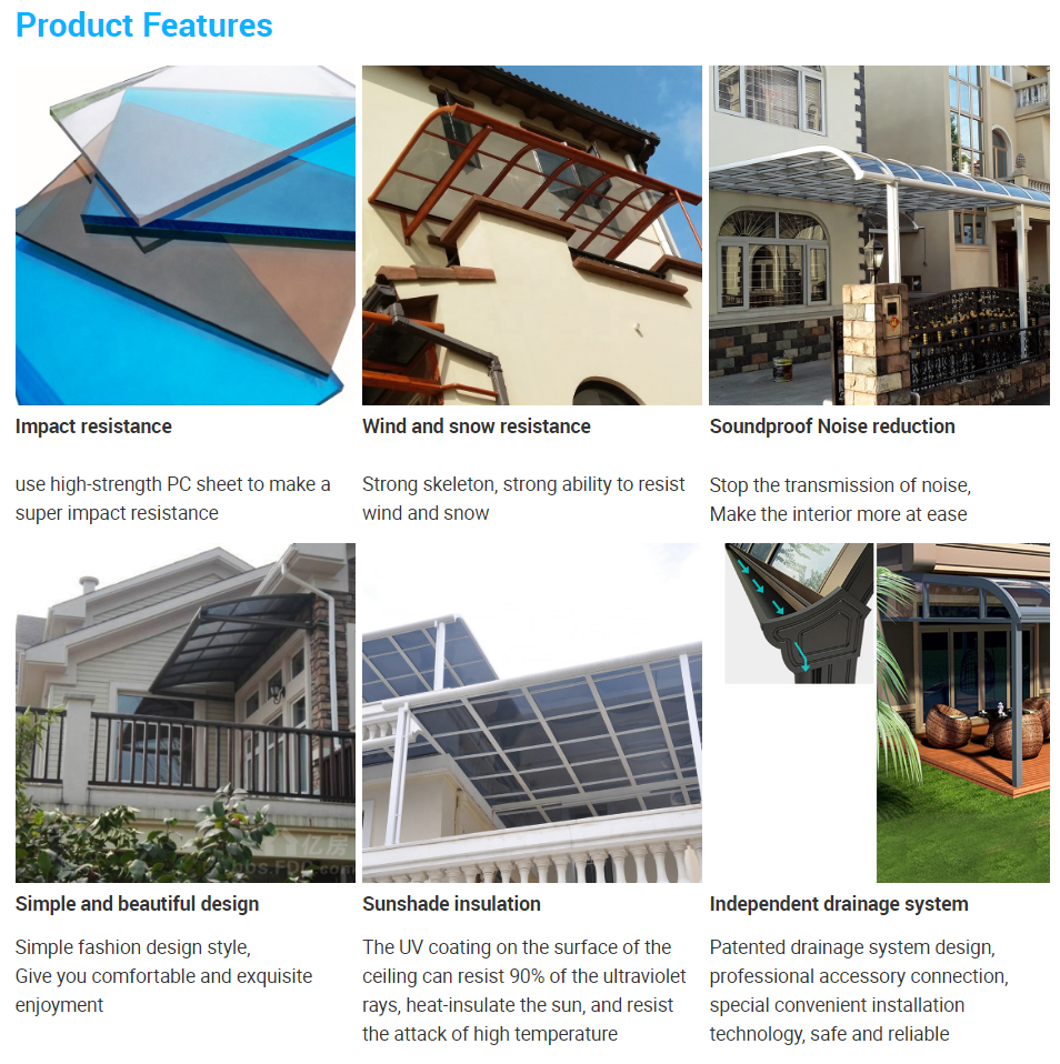 600mm Sheet Aluminum Patio Roof Cover 3x4m Pergola UV Protection 122km/h Windproof