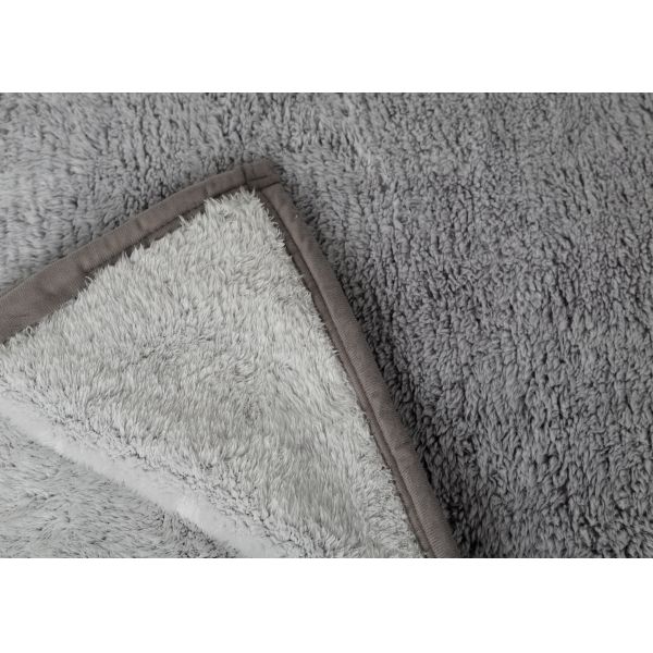 Micro Mink Knit Sherpa Blanket Warm Double Ply Solid Harmless Super Soft Classic Gray