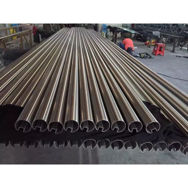 2" Slotted Steel Tube Stainless Steel Round Pipe For Glass Balustrade