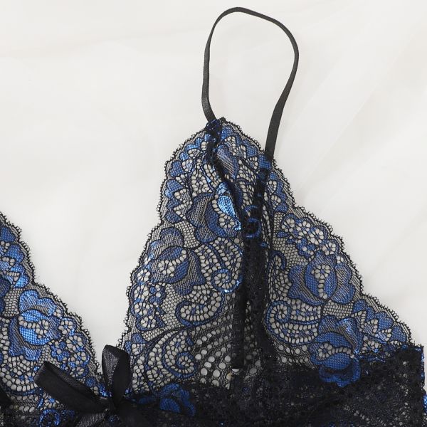 Mature Thin Sleepwear Silk Fabric Lace Bra Underwear Set Sexy Lingerie For Hot Girl