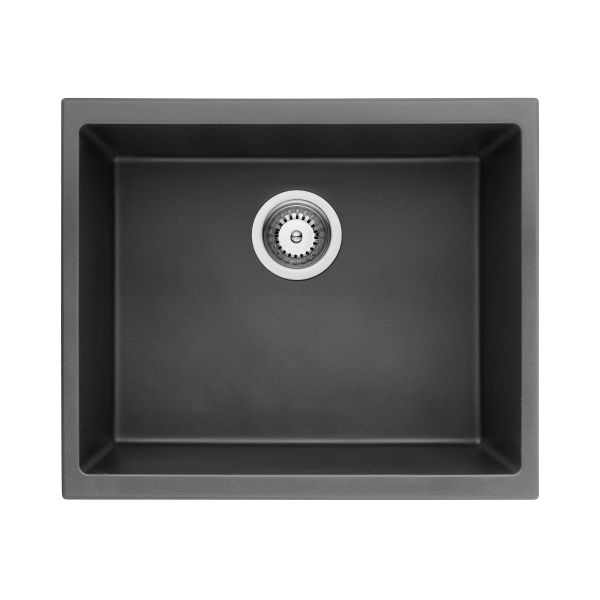 black single bowl under mount composite granite/quartz kitchen sink