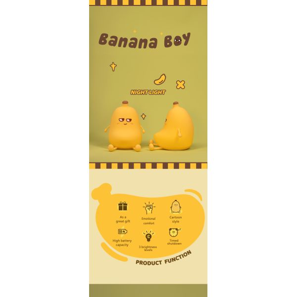 Modern Design Banana Silicone Night Light Cute Rechargeable Dimmable LED Small Desk Lamp For Bedroom And Table Decorations