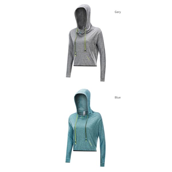 black 3/4 Zipper Up Collar Women'S Sports Hoodie 250g Cuff design