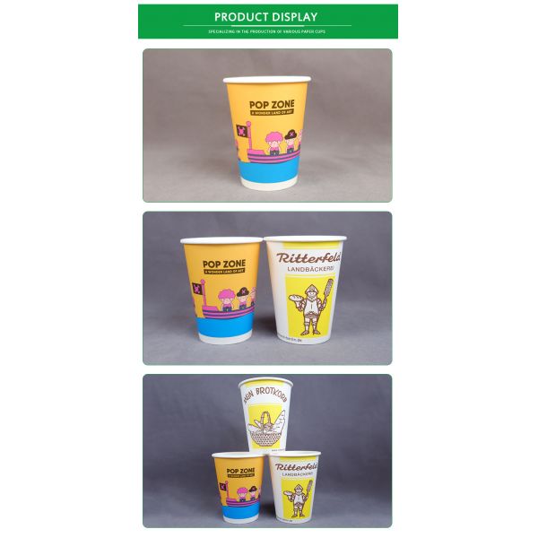 Single Layer 8 Oz Disposable Paper Coffee Cup 90mm Height Customized