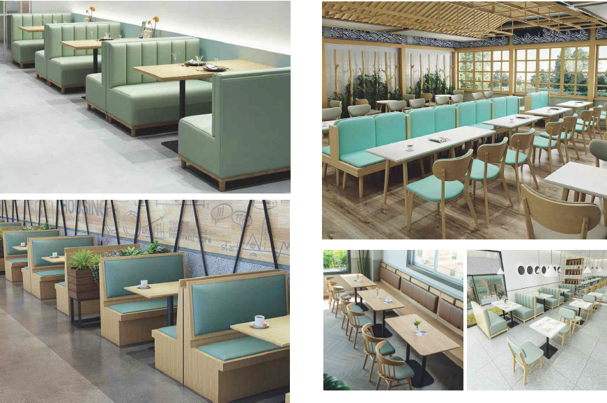 High Back Commercial Booth Seating School Furniture UK Leisure L120xW65xH90CM