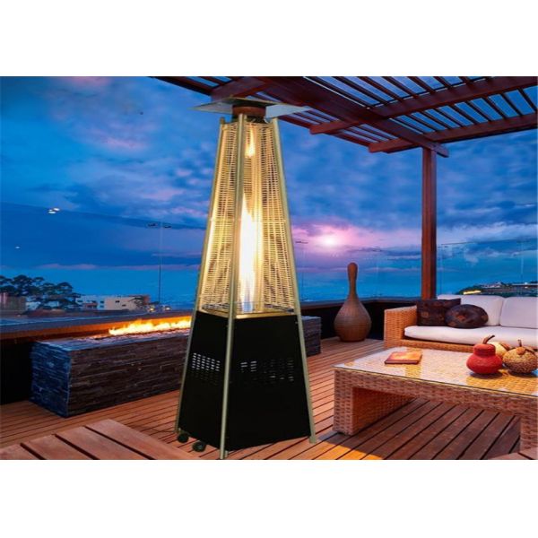 Outdoor 2270mmH stainless steel silver glass tube flame patio heater